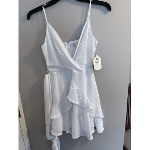 Altar'd State White Ruffle Mini Dress - NWT - Size Small